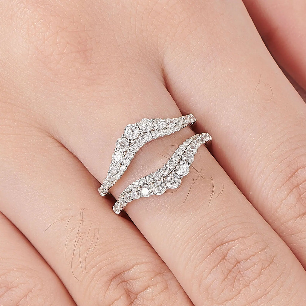 Newshe Certified Moissanite 925 Sterling Silver Ring Enhancer for Women Engagement Wedding Band Size 5-10