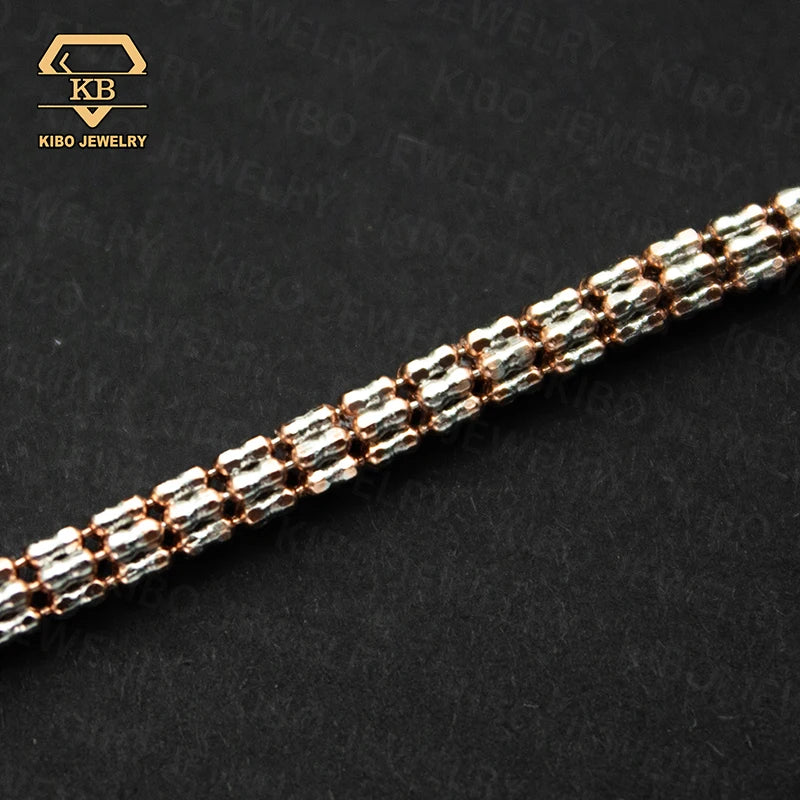 Kibo Jewelry 925 Luxury Quality Jewelry 925 Sterling Silver 3.4mm Moon Ice Chain Necklace