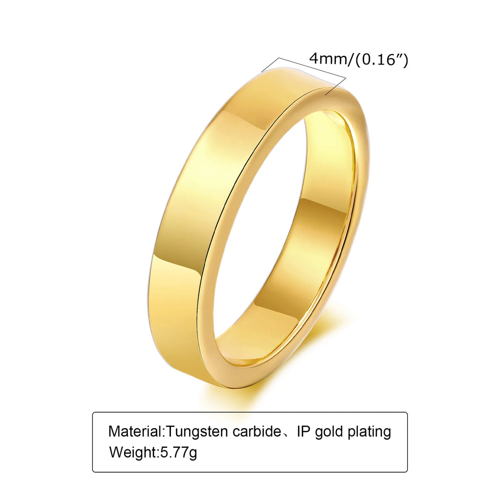 2/4/6/8mm Tungsten Carbide Ring for Men Women,Gold Plated Stacker Band, Pinky Ring Thumb Rings,Mid Finger Rings Gift