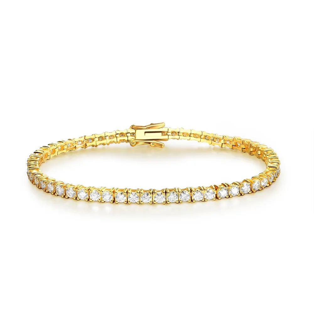 Serenity 3mm 4mm 5mm Rose Gold Color Moissanite Tennis Bracelet Women Man S925 Sterling Silver Sparkling Lab Diamond Hand Chain