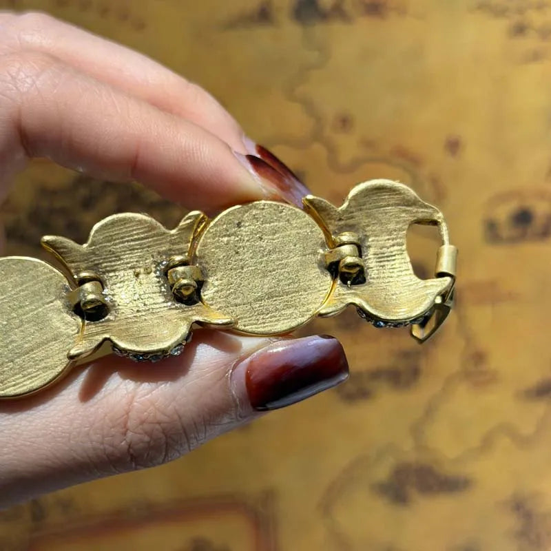 Ancient Coins Bracelets Woman Vintage Portrait Carving Bangles Jewelry Luxury Designer Accessories Gold Color Mother Day Gift