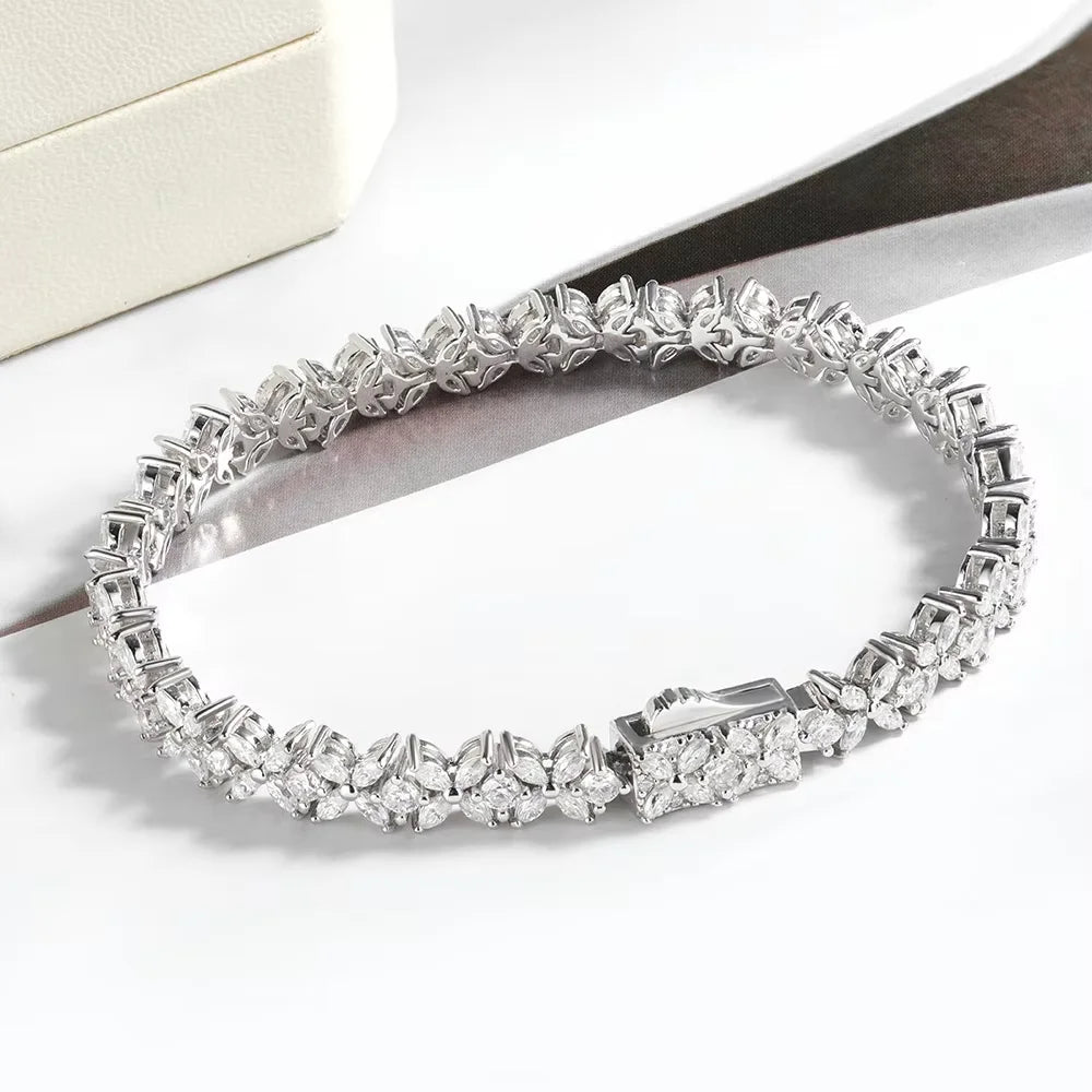 Serenity D Color Butterfly Shape Moissanite Tennis Bracelet For Women Man S925 Sterling Silver Sparkling Hand Chain Fine Jewelry