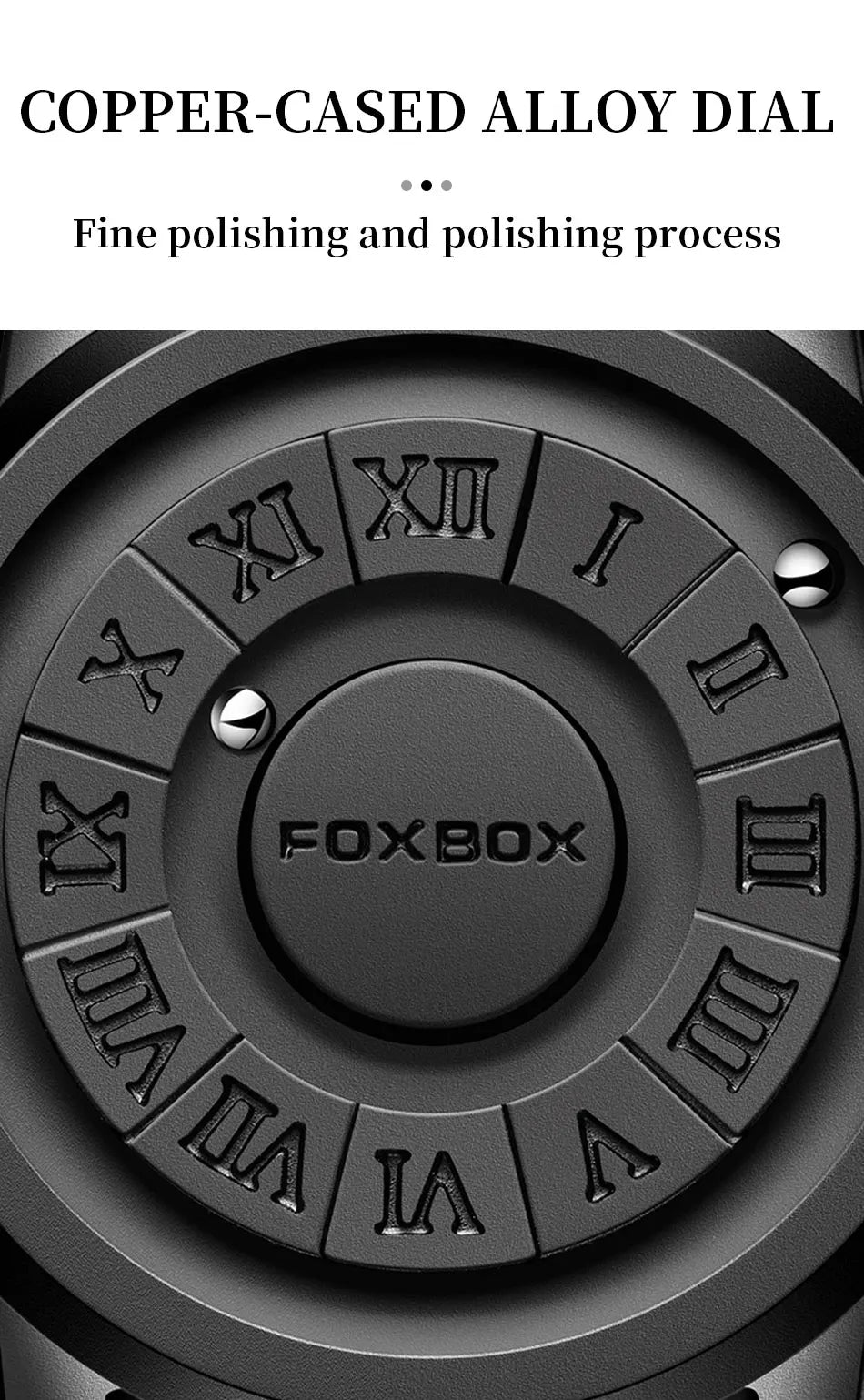FOXOBOX New Original Luxury Skull Scrolling Pointer Magnetic Force Watch Men Military Sport Waterproof Quartz Wristwatch Clock