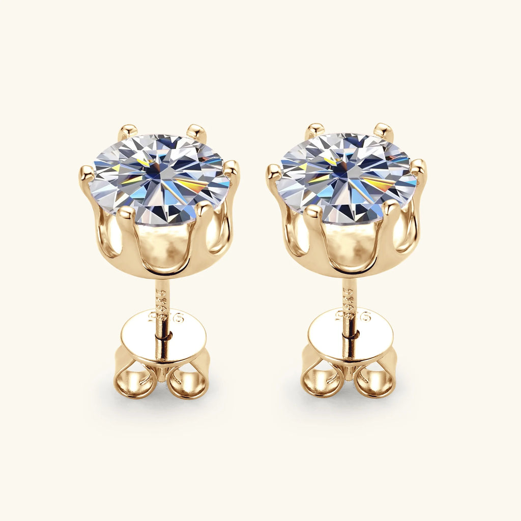 0.1-3 Carat Moissanite Stud Earrings for Women Men D Color Lab Created Diamond Earring 925 Sterling Silver Ear Piercing  Jewelry