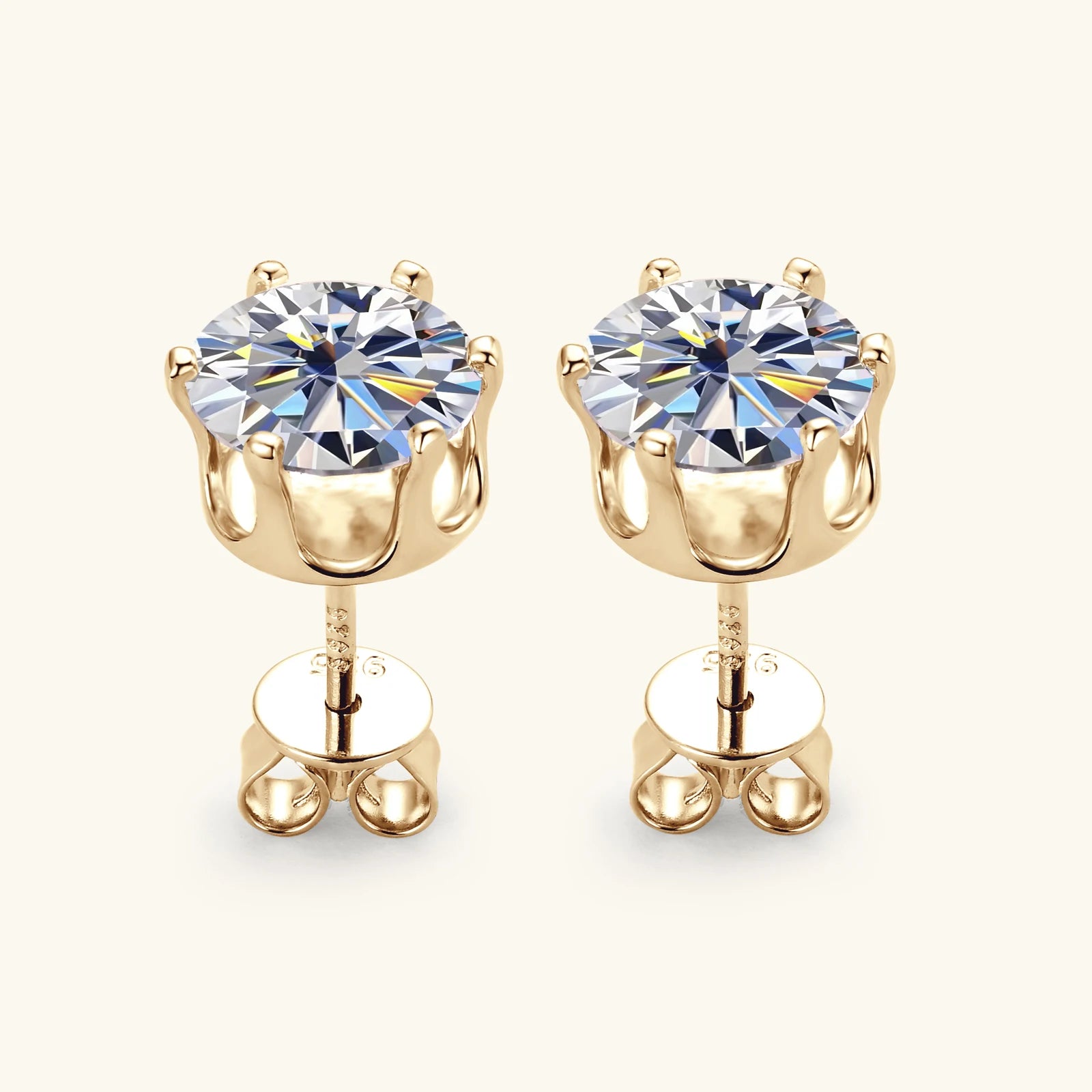 0.1-3 Carat Moissanite Stud Earrings for Women Men D Color Lab Created Diamond Earring 925 Sterling Silver Ear Piercing  Jewelry
