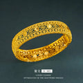 Luxury 24K 9999 Pure Gold real gold Women's buckle openwork flower bracelet