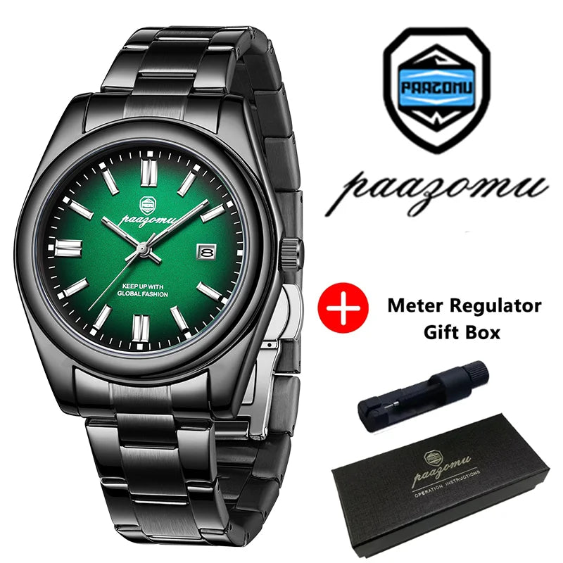 PAAZOMU Abstract Art Dial Men's Brand Authentic Trendy Fashion 2026 New High-quality Waterproof Luminous Quartz Watches Male+Box