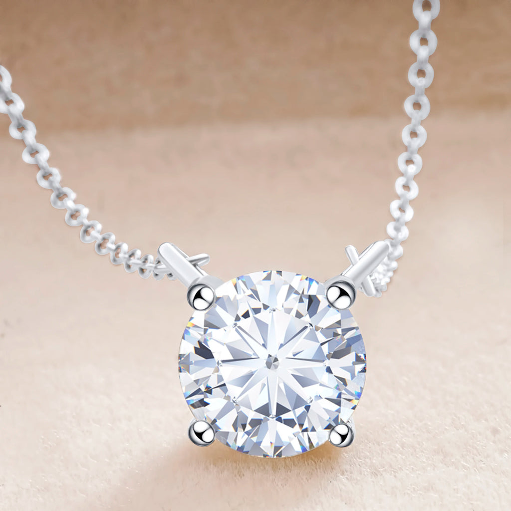 Moissanite Dia 6.5mm 0.5-5CT Woman Pendant Sier Necklace For Women Chains Party Bridal Fine Jewelry 925sterling Silver Necklace