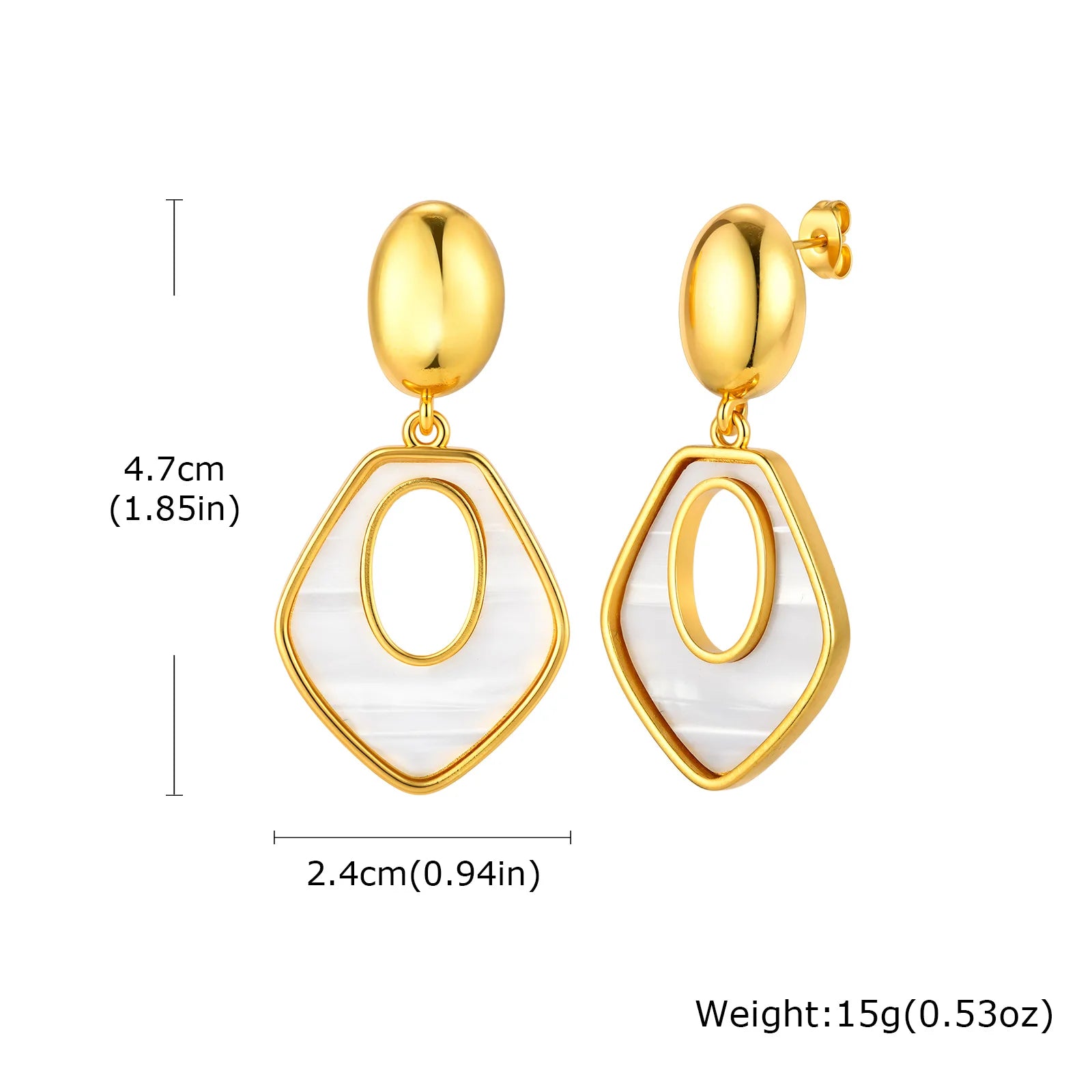 Stainless Steel Brushed Geometric Drop Earrings, 18K Gold Plated Irregular Dangle Earring Women, Minimalist Statement Jewelry