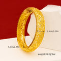 Luxury 24K 9999 Pure Gold real gold Women's Open-cut Carved Bracelet