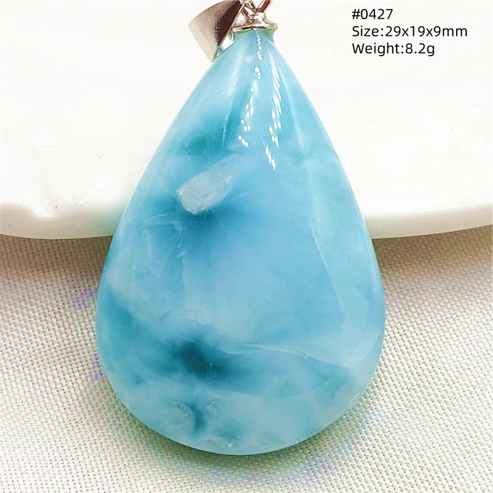 Natural Blue Larimar Heart Pendant Necklace Gemstone Women Men Larimar 17.5*19mm 18K Gold Love Larimar Fashion Jewelry AAAAAA