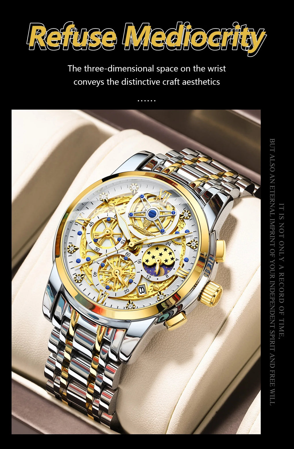 POEDAGAR Luxury Men's Quartz Watches Stainless Steel Date Chronograph Men Wristwatch Waterproof Luminous Fashion Man Watch Reloj