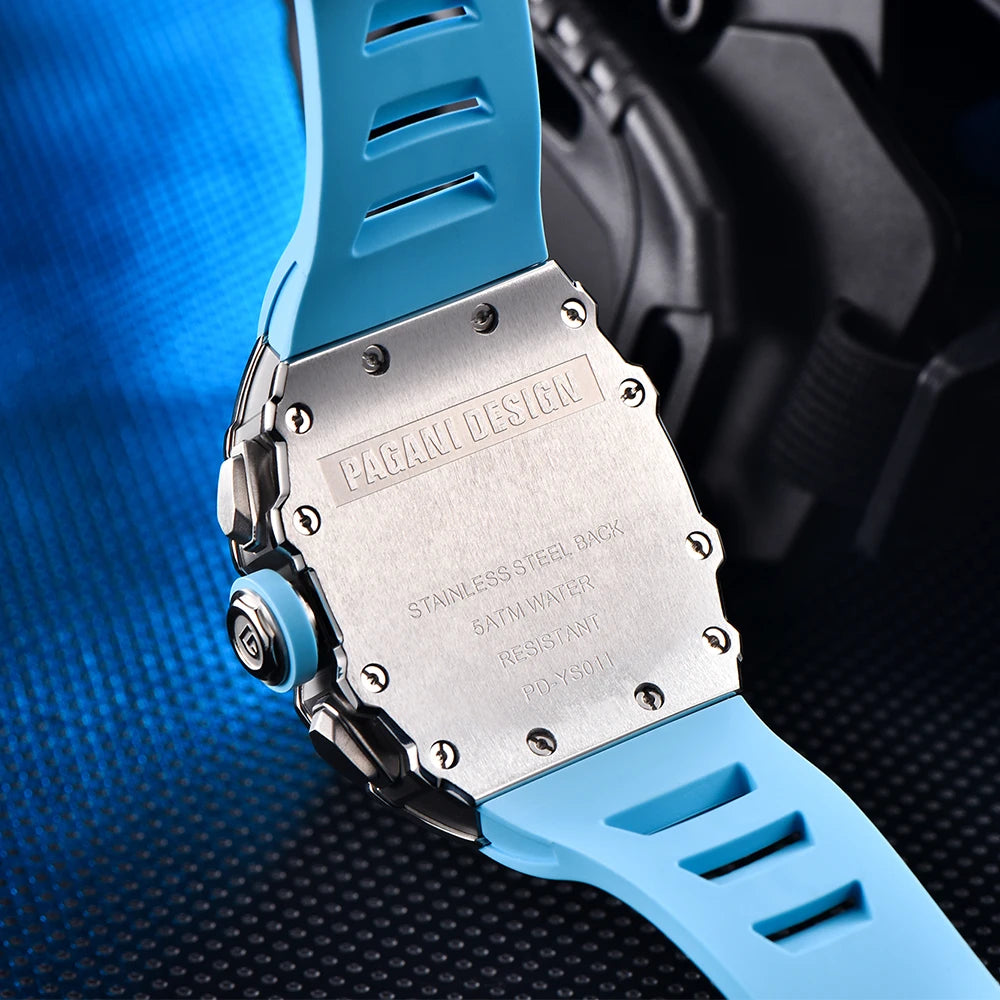 PAGANI DESIGN New 40MM Bucket Shaped Hollow Leisure Fashion Men's Quartz Watch Sapphire Glass Quartz Watch Clock