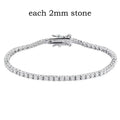 Smyoue 2-6.5mm Real Moissanite Tennis Bracelet for Women Christmas Gift Platinum Plated 100% 925 Sterling Silver Wedding Jewelry