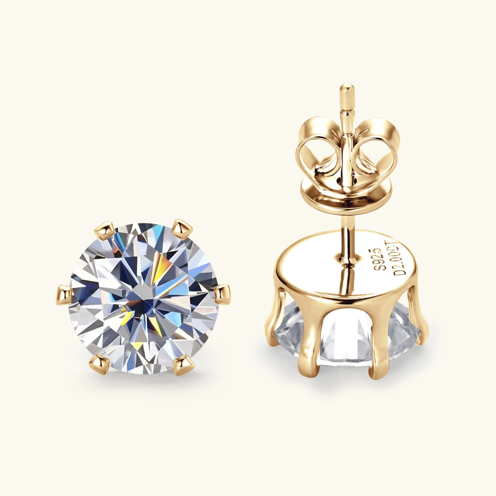 0.1-3 Carat Moissanite Stud Earrings for Women Men D Color Lab Created Diamond Earring 925 Sterling Silver Ear Piercing  Jewelry