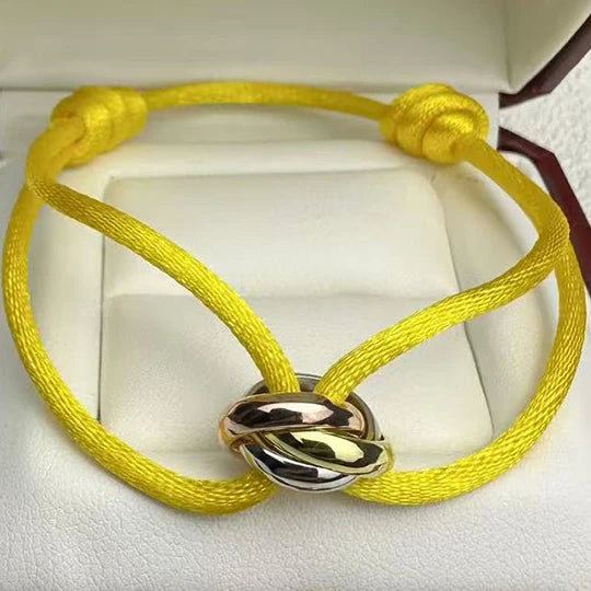 MESSITOK Classic luxury jewelry S 925 silver three ring tri color cross couple bracelet. Holiday gifts. Not fading. Not allergic