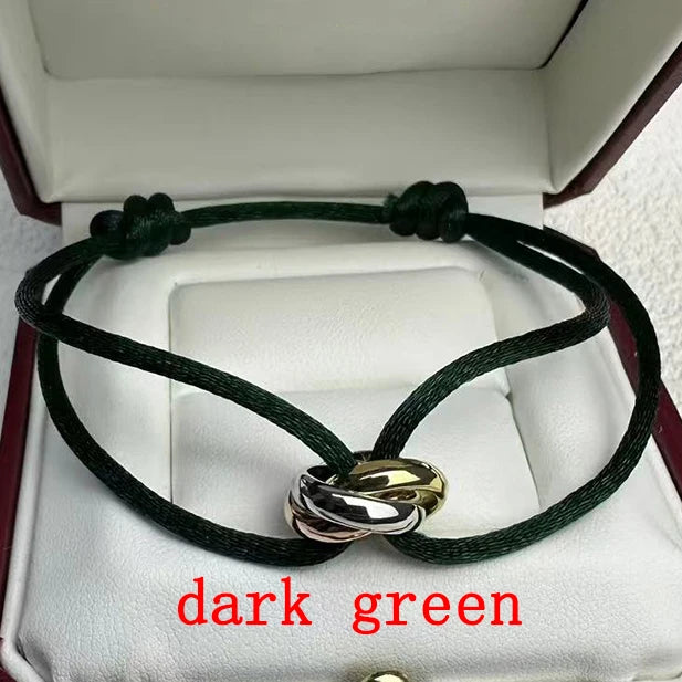 MESSITOK Classic luxury jewelry S 925 silver three ring tri color cross couple bracelet. Holiday gifts. Not fading. Not allergic