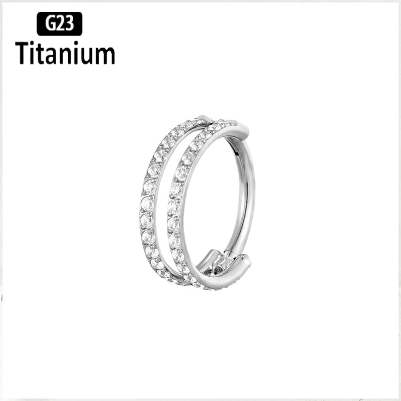 ASTM F136 Titanium Piercing Hinged Segment Septum Hoop Nose Rings Clicker Ear Cartilage Tragus Helix Conch Body Jewelry Earrings