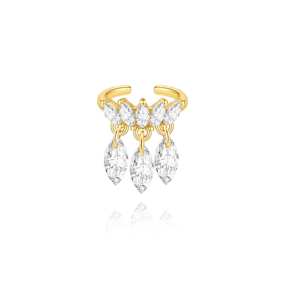 AIDE 1pcs 925 Sterling Silver Zircon Earring For Women Chain Cuffs Earring Pendientes Brincos Aretes Fine Jewelry Party Gifts