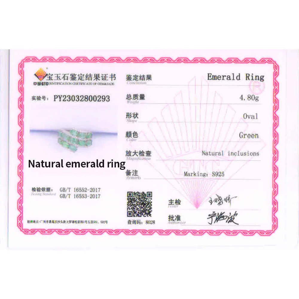 Luxury Natural Zambian emerald Rings 925 sterling Silver fine quality green gems Fine jewelry for women anniversary gift