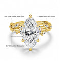 Real 14K Gold Filled Moissanite Wedding Ring 3CT Marquise Cut GRA Diamond Nature-Inspired Au585 Engagement Ring for Women