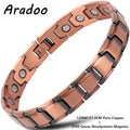 ARADOO Pure Copper Magnetic Bracelets for Men with Double-Row Strong Magnets Bracelet Jewelry Gifts