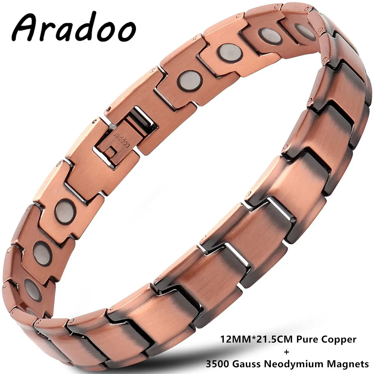 ARADOO Pure Copper Magnetic Bracelets for Men with Double-Row Strong Magnets Bracelet Jewelry Gifts