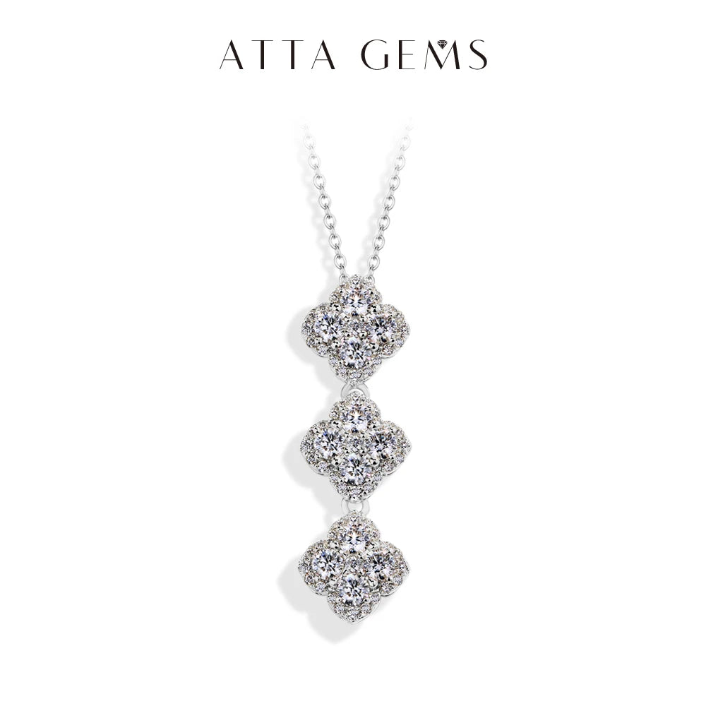 ATTAGEMS 2025 Necklaces for Women Full D Color Moissanite 925 Sterling Silver Pendant Classic Engagement Wedding Fine Jewelry