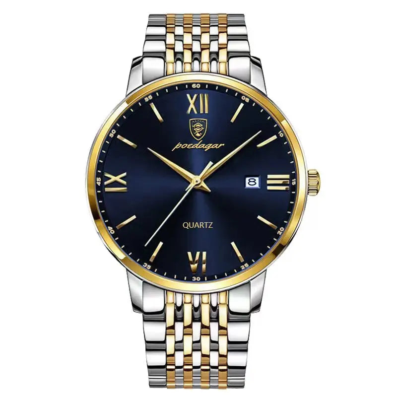 POEDAGAR Luxury Casual Men's Wristwatch Waterproof Date Man Watch High Quality  Stainless Steel Sports Quartz Men Watches Reloj