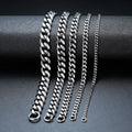 Curb Cuban Chain Necklace for Men Women Punk Stainless Steel Curb Link Chain Choker Necklace 3mm/5mm/7mm/9mm/11mm