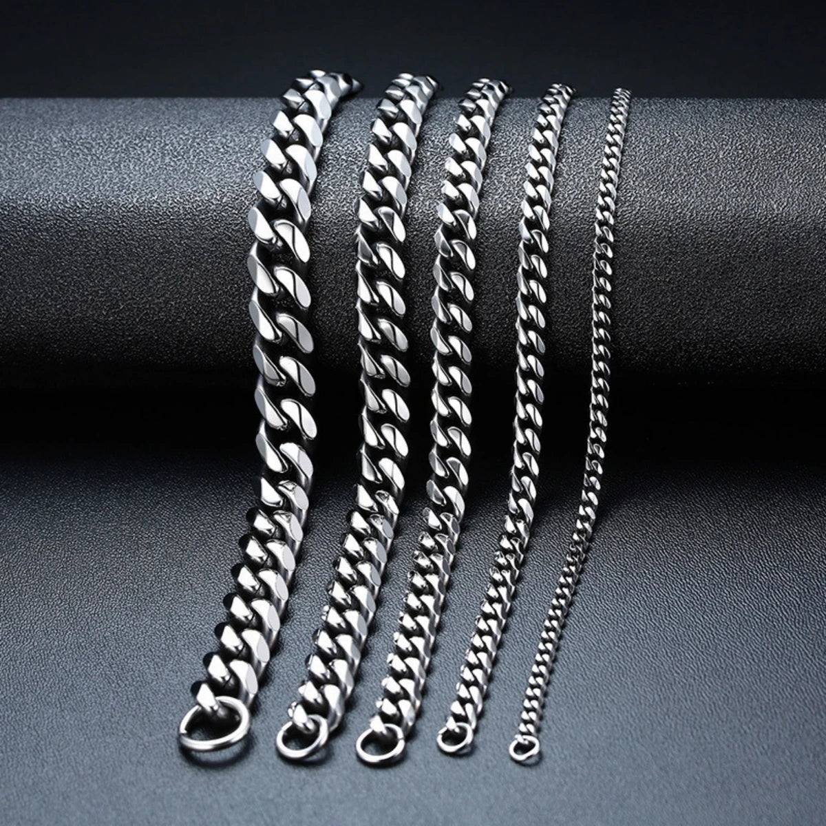 Curb Cuban Chain Necklace for Men Women Punk Stainless Steel Curb Link Chain Choker Necklace 3mm/5mm/7mm/9mm/11mm