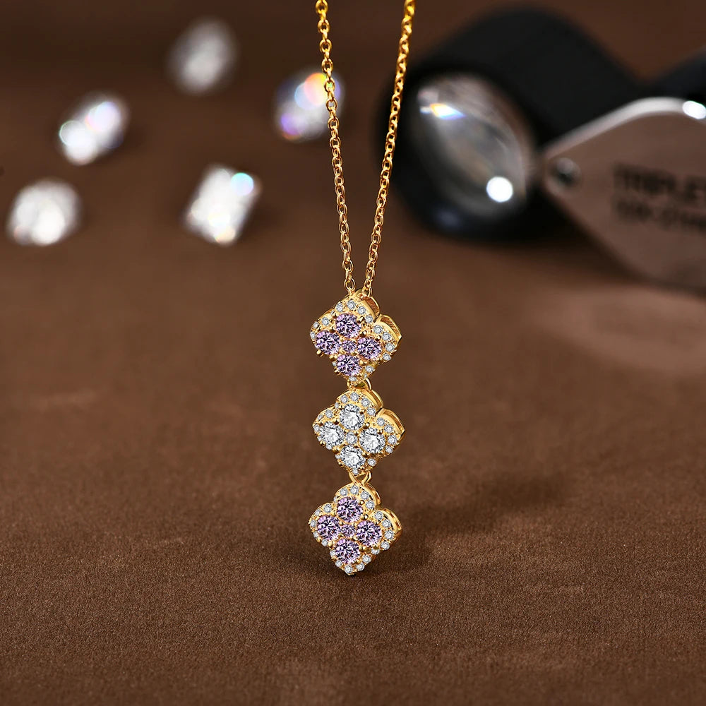 ATTAGEMS 2025 Necklaces for Women Full D Color Moissanite 925 Sterling Silver Pendant Classic Engagement Wedding Fine Jewelry
