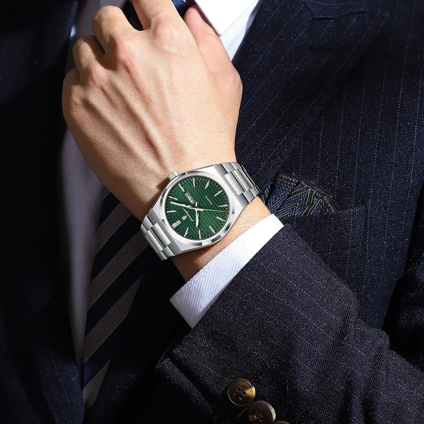 POEDAGAR Top Original Quartz Men Clock Waterproof Luminous Stainless Steel Man Wristwatch Date Week Business Men's Watches Reloj