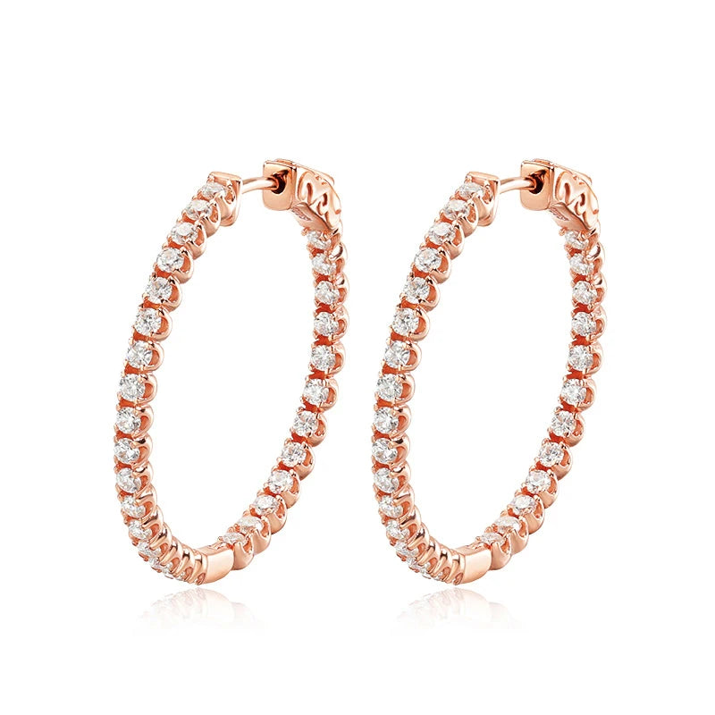 TBCYD 1.8MM D Color VVS1 Moissanite Hoop Earrings For Women GRA Certified S925 Silver Ear Studs Wedding Party Fine Jewelry Gifts