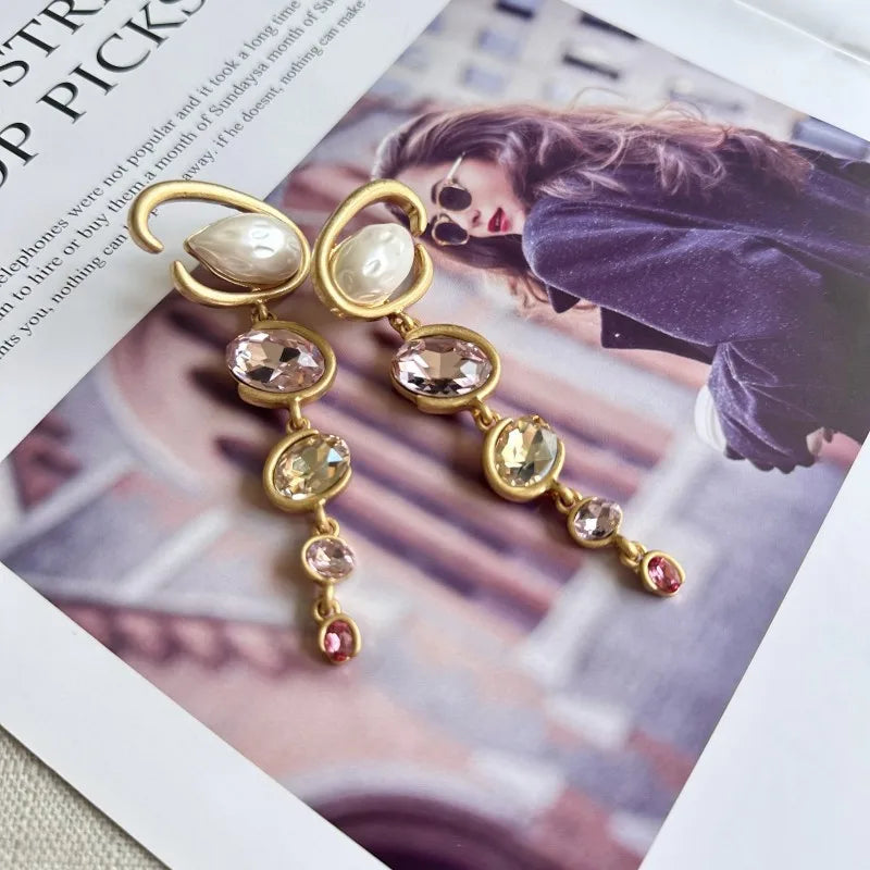 Fashion Jewelry High-End Exaggerated Long Pendant Earrings for Women, Party Gifts Jewelry Studs