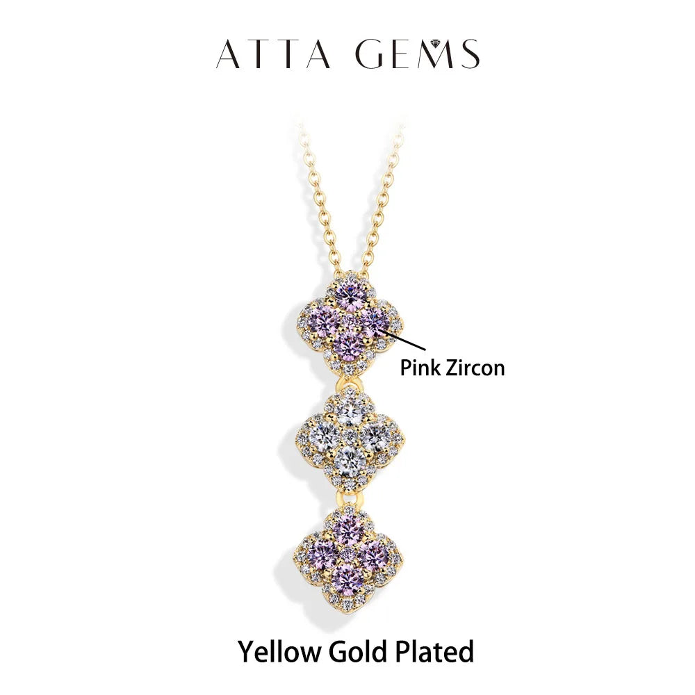 ATTAGEMS 2025 Necklaces for Women Full D Color Moissanite 925 Sterling Silver Pendant Classic Engagement Wedding Fine Jewelry