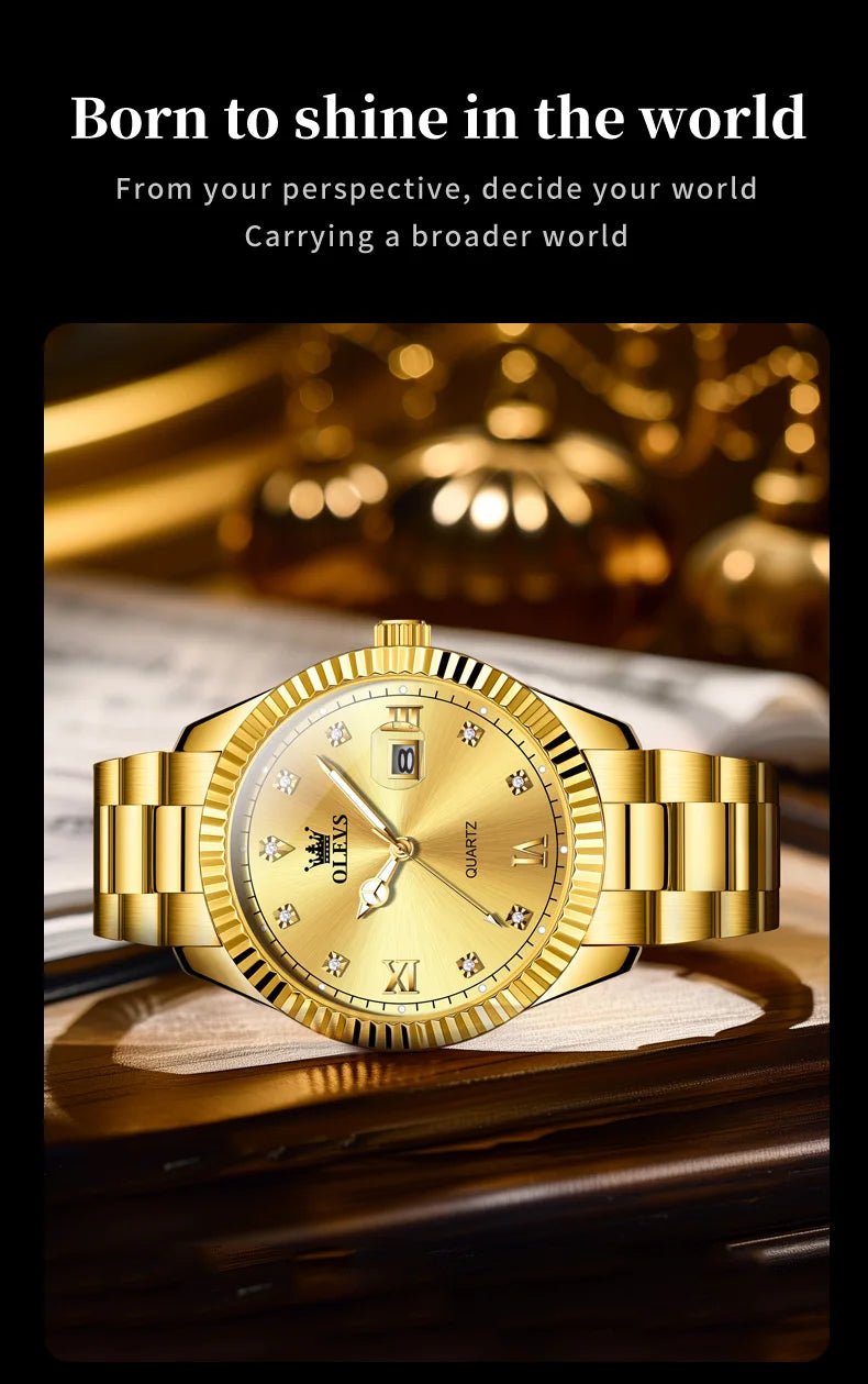 OLEVS 3623  Mens Watch Original Business Luxury Simple Brand Quartz Watch Waterproof Luminous Watch For Man Automatic Date Reloj