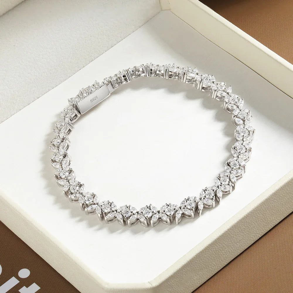 Serenity D Color Butterfly Shape Moissanite Tennis Bracelet For Women Man S925 Sterling Silver Sparkling Hand Chain Fine Jewelry