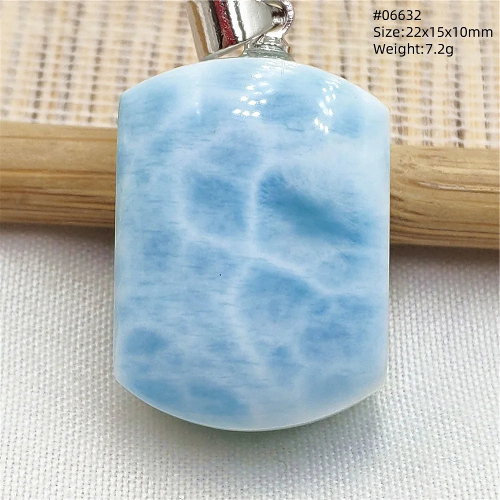 Natural Blue Larimar Heart Pendant Necklace Gemstone Women Men Larimar 17.5*19mm 18K Gold Love Larimar Fashion Jewelry AAAAAA