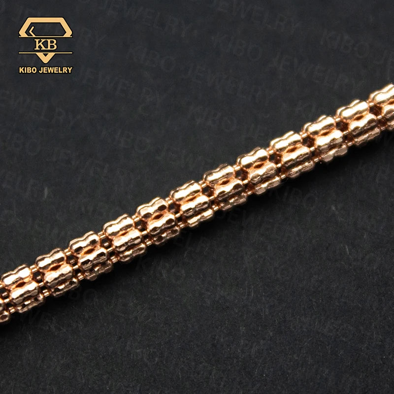 Kibo Jewelry 925 Luxury Quality Jewelry 925 Sterling Silver 3.4mm Moon Ice Chain Necklace
