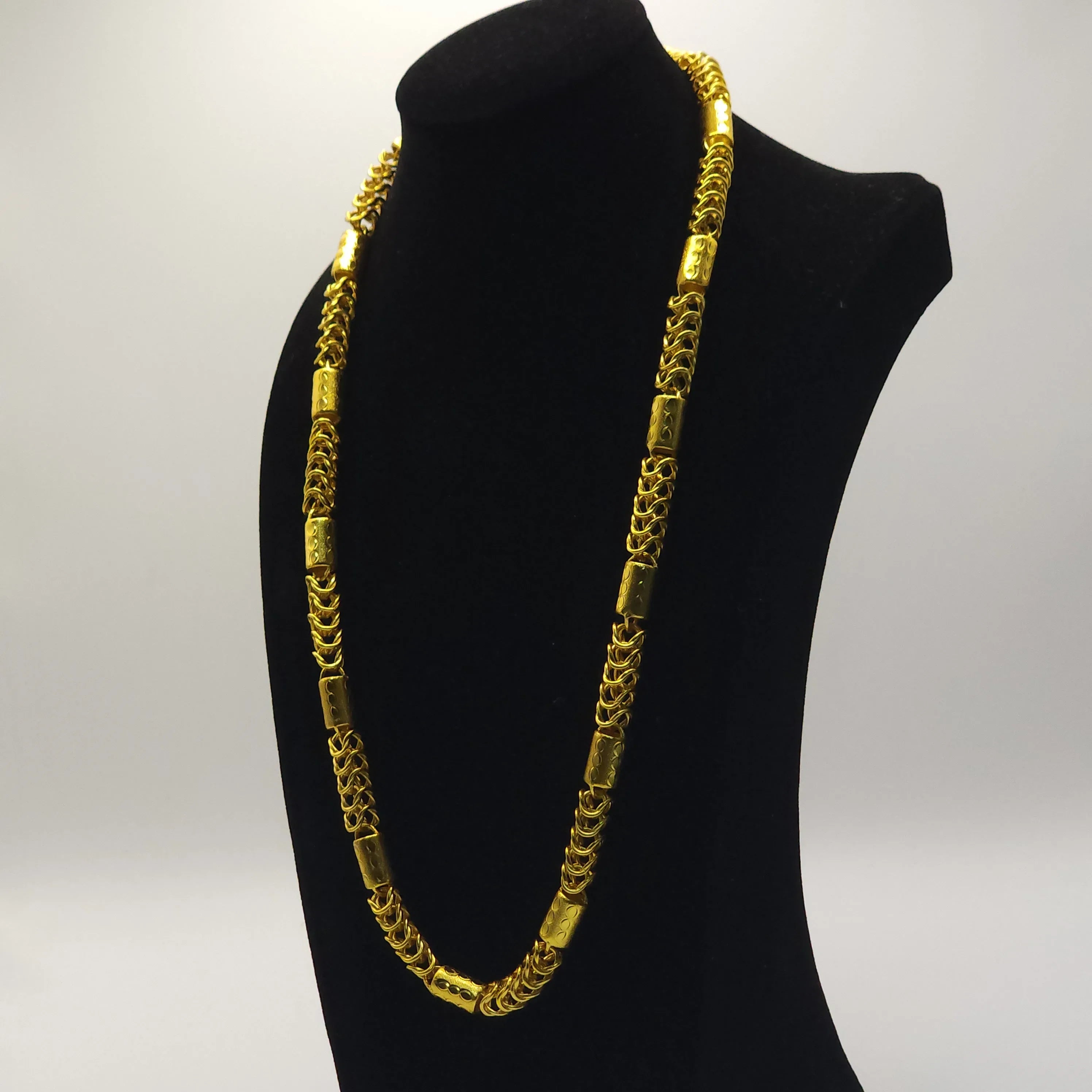 Luxurious 9999 24K real gold versatile dragon bone necklace fashionable men's and women's necklace gold jewelry