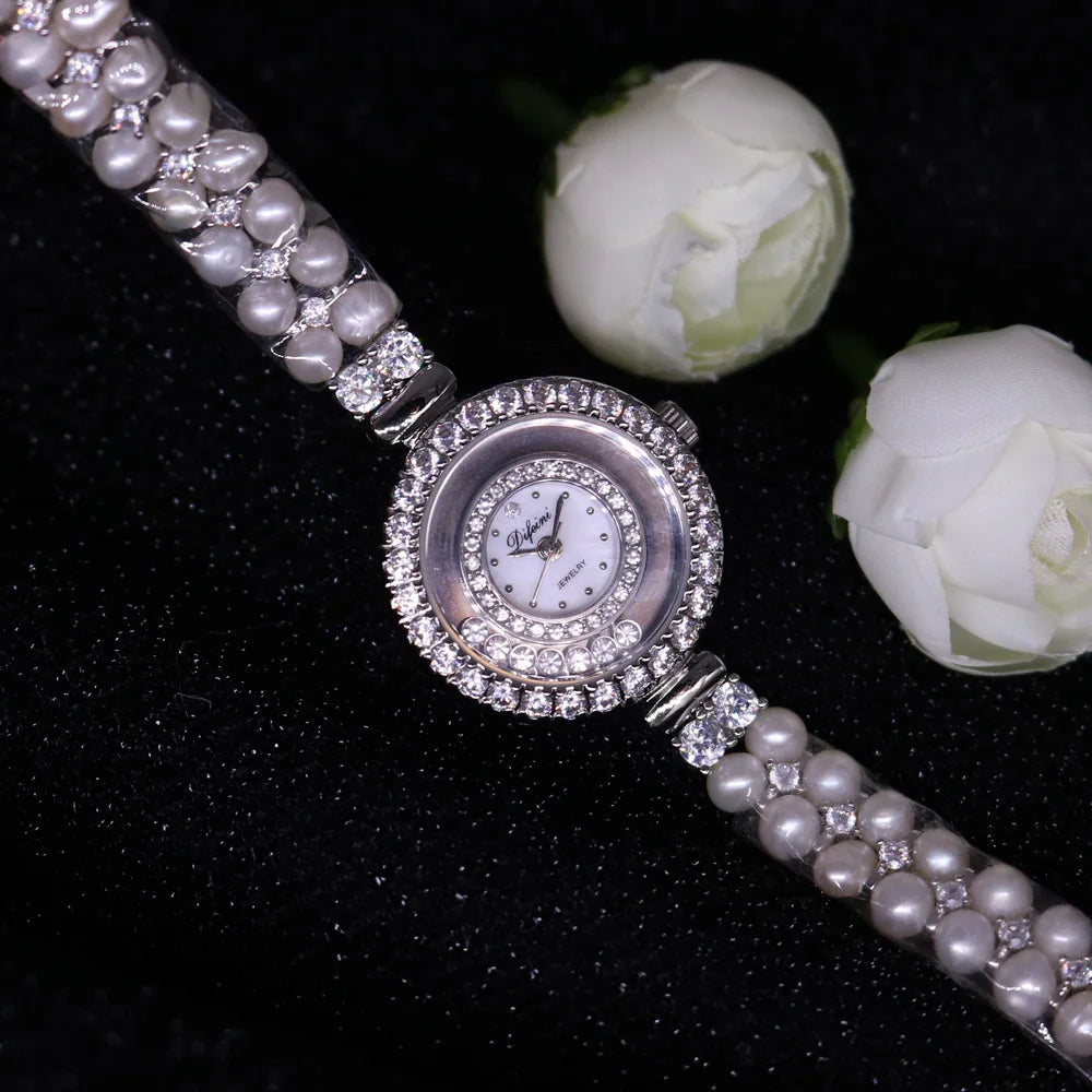 Royal Crown Women's Watch Japan Quartz Hours Fine Fashion Bracelet Jewelry Band Shell Luxury Rhinestones Girl Birthday Gift