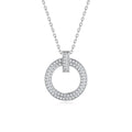 LinkerLove Moissanite Pendant Necklace Diamond Circle Pendant Chain for Women S925 Sterling Silver Choker Necklace Fine Jewelry