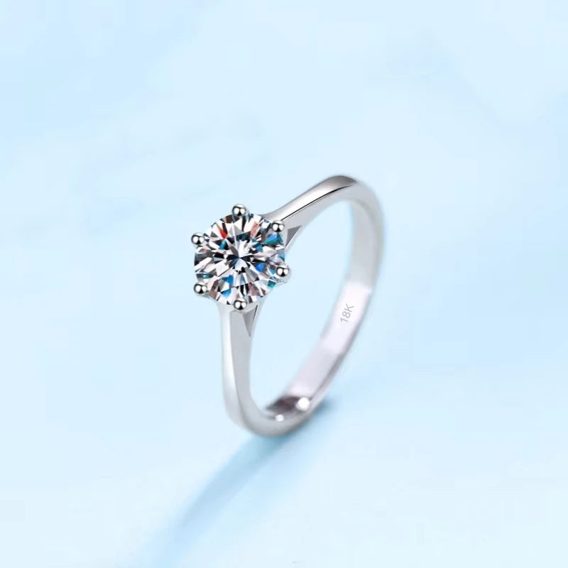 Lover Rings Women Engagement Men 18K White Gold Wedding Band 0.5/1CT Moissanite Diamond Valentine's Day PT950 Girl Birthday Gift