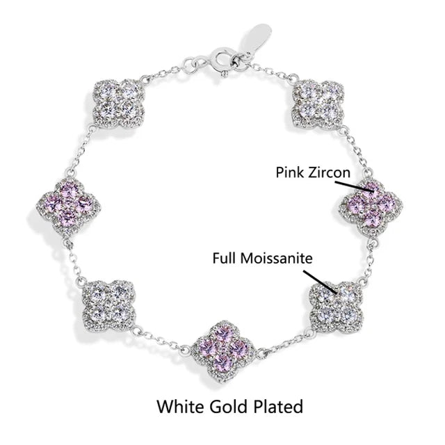 MINTYBOX S925 Sterling Silver Full Moissanite Bracelets D VVS1 Lab Diamond for Women 18k Gold Plated Engagement Jewelry Gift