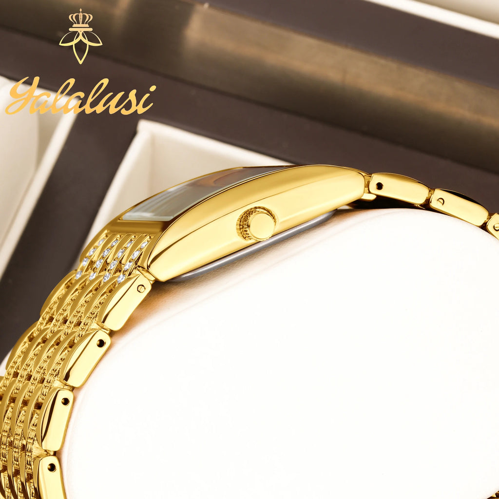 YaLaLuSi Brand: Fashionable Women's Waterproof Quartz Bracelet Watches – Luxury Gold Watches for Gifts Reloj Mujer Ladies