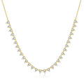 KNOBSPIN 2mm/3mm D Color Moissanite Tennis Necklace s925 Sterling Silver 18inch Chain, Wedding Necklaces for Women Fine Jewelry