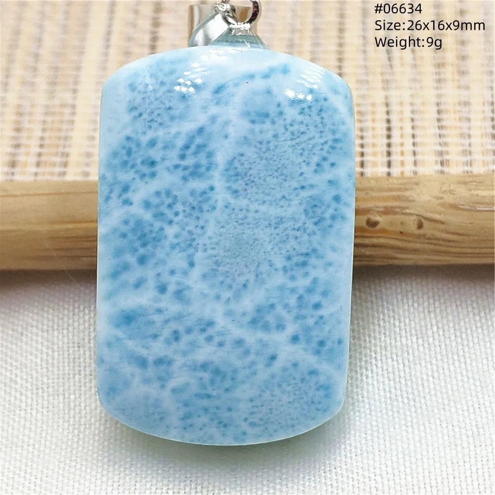 Natural Blue Larimar Heart Pendant Necklace Gemstone Women Men Larimar 17.5*19mm 18K Gold Love Larimar Fashion Jewelry AAAAAA