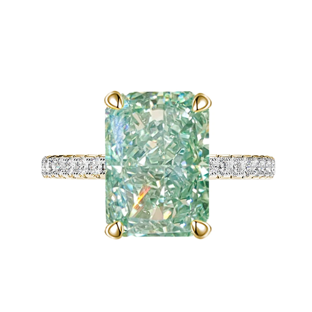 S925 Sterling Silver Tanzanite Blue Zircon Sparkle 5A Good Quality Ice Cut High Carbon Diamond Ladies Ring Fine Jewelry Women