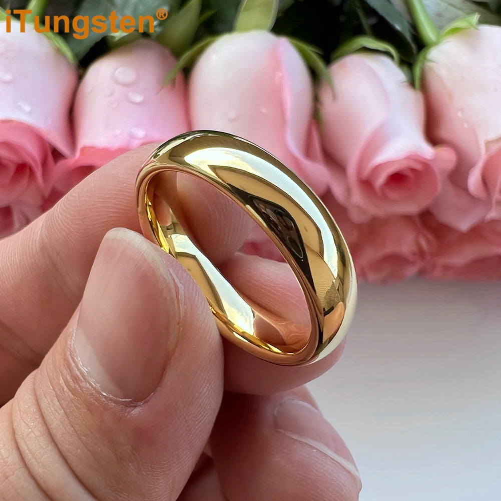 iTungsten 4/5/6/7/8/10mm Tungsten Carbide Ring Men Women Couple Wedding Band I Love You Engraved Comfort Fit